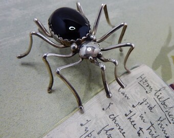 Silver Spider Brooch Etsy
