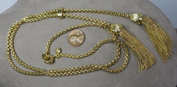 CREW Gold Tassel Lariat Necklace TS44 