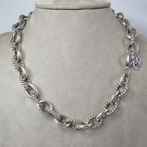 Carolyn Pollack Relios 116 gram Southwestern Rope Style Sterling Silver Chain Necklace    TP35