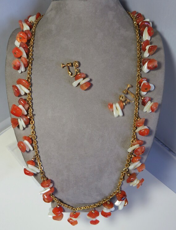 MIRIAM HASKELL Signed Mother of Pearl & Quartz Ch… - image 3