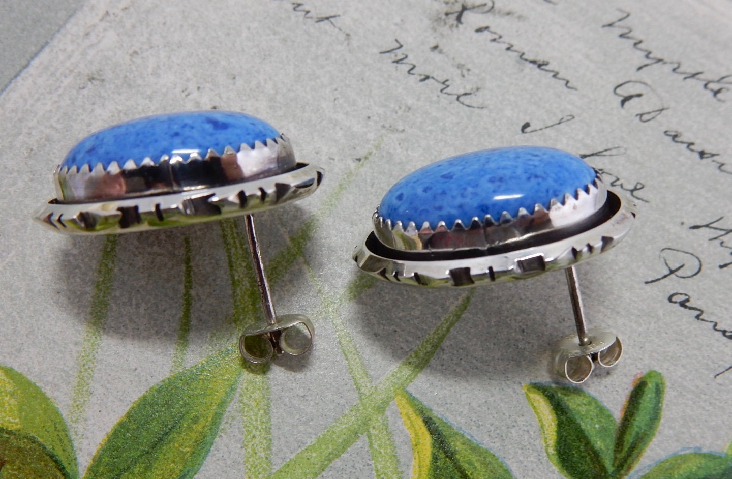 B. PIASO JR. Navajo Signed Sterling Silver & Blue Sodalite
