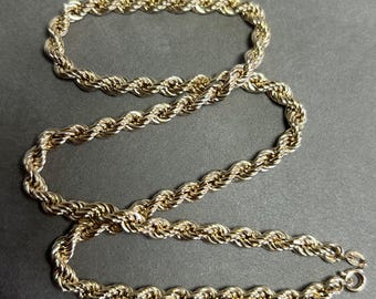 9k 375 Fine Gold Twisted Rope 18" Chain Necklace 9 grams    ZJ31