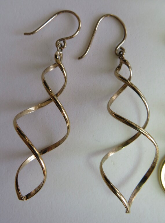 5 pr Sterling Silver Vermeil Earrings Destash Lot… - image 4