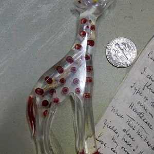 1940s Reverse Carved Lucite GIRAFFE Brooch w/ Painted Accents QCD10 image 2