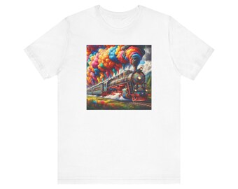 Dampfzug Unisex T-Shirt für Zugbegeisterte, Männer und Frauen, Geschenk für Eisenbahnliebhaber, Vintage-Lokomotivenoberteil, Eisenbahnfanbekleidung
