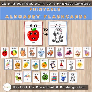 26 ABC Flash Cards, Educational Cards, Alphabet Flashcards A-Z, Learn ABCs, Alphabet Flashcards, Kids Colors Alphabet, Montessori Cards