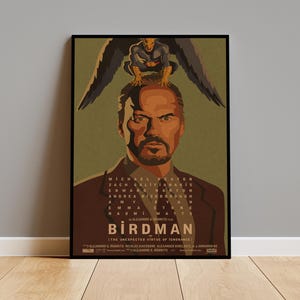 Birdman Poster Print on Kraft Paper | Vintage Wall Art | Perfect for Home Decor, Cool Rooms & Unique Gifts