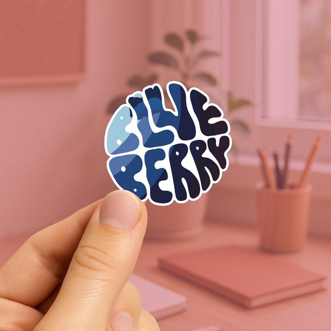 Blueberry Vinyl Sticker - Glossy Fruit Stickers for Laptop, Journal - Etsy
