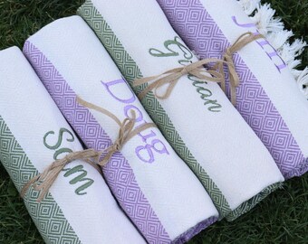 Bridesmaid Gifts, Bride Gift, Embroidery Towels, Beach Towel, Organic Cotton Towels, Wedding Favors, Bridal Shower Favors, Personalized Gift