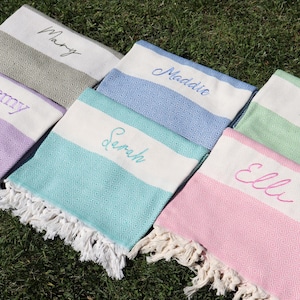 Personalized Turkish Towel, Quick Dry Beach Towel, Turkish Bath Towel, Wholesale Towel, Bridesmaid Gift, Bachelorette Pool Towel
