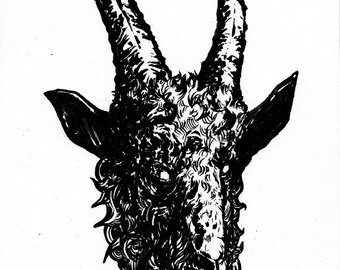 Black Goat (original ink drawing)