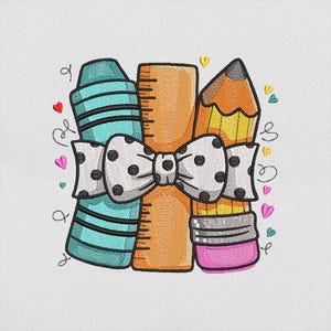 Back to School Tools, Back to School Embroidery, School Supplies Embroidery Design, Instant Download, PES DST File