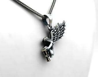 Gefallener Engel-Anhänger aus Sterlingsilber: Gothic Anhänger für Herren & Damen