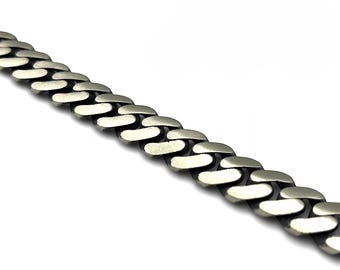 スターリングシルバー フラットカーブブレスレット - 8 mm イタリアン