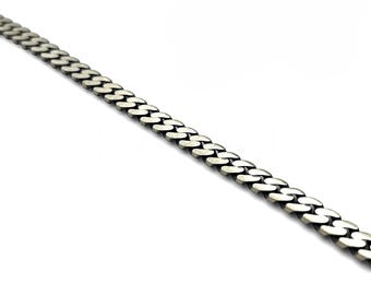 スターリングシルバー フラットカーブブレスレット - 8 mm イタリアン