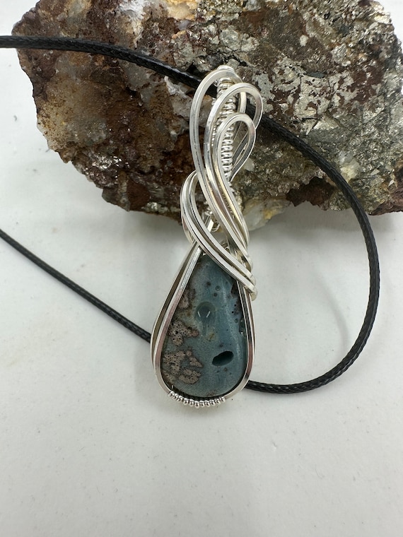 Leland Blue Stone, Sterling Silver Wire Wrapped, Stainless Steel, Rockhound  Art Protective Hypoallergenic Metal Coating 