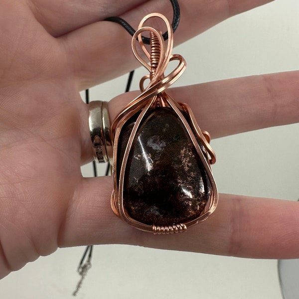 Keweenaw Copper Necklace, pendant, wire wrapped #807