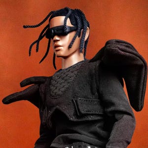 Handmade TVS Scott-inspired Custom 1/6 Memorial Doll -Personalized Memorial Gift for Fans, Rapper Memorial Statue