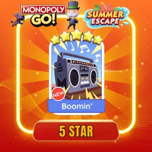 Boomin’ set 19 MonopolyGo Sticker Summer Escape 5 Star