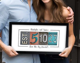 Personalized Wedding Date Print, Unique Anniversary Gift