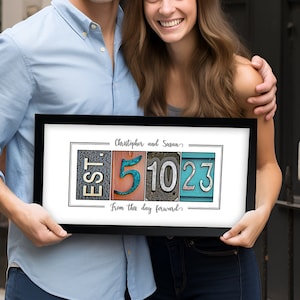 Unique Wedding Gift for Couple, Wedding Date Gift, Anniversary Gift, Gift for Husband, Personalized Gift for Wife, Custom Anniversary Gift