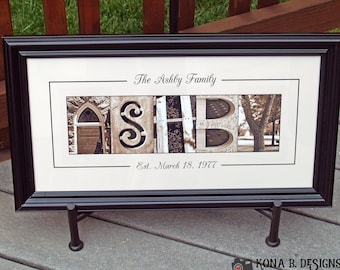 Personalized Family Name Print, Alphabet Photography Art (Unframed)