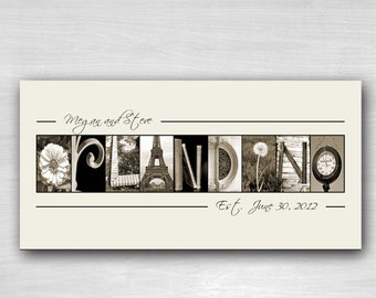 Custom Alphabet Letter Photography Name Print, Wedding Gift
