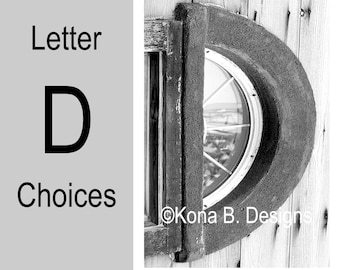 Letter D  -  Alphabet Photography  -  4x6 Photo Letter -  Unframed - Black and White or Sepia