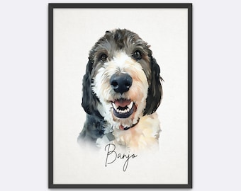 Custom Watercolor Portraits Using Pet Photo Personalized Dog Portraits Cat Portraits Custom Dog Portraits Dog Memorial Art Pet Loss Gift