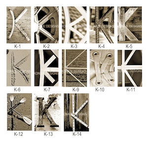 Letter K Alphabet Photography 4x6 Photo Letter Unframed Black and White or Sepia image 3