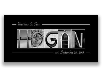 Custom Alphabet Photography Black and White Print- 10x20 Unframed