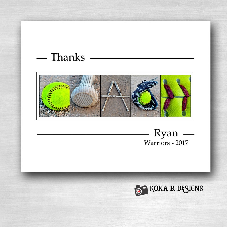 Personalized Softball Coach Gift Ideas Softball Gift Thank You Etsy