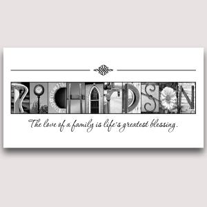 Last Name Alphabet Letter Photography Photo Letter Art 10x20 Print (unframed)