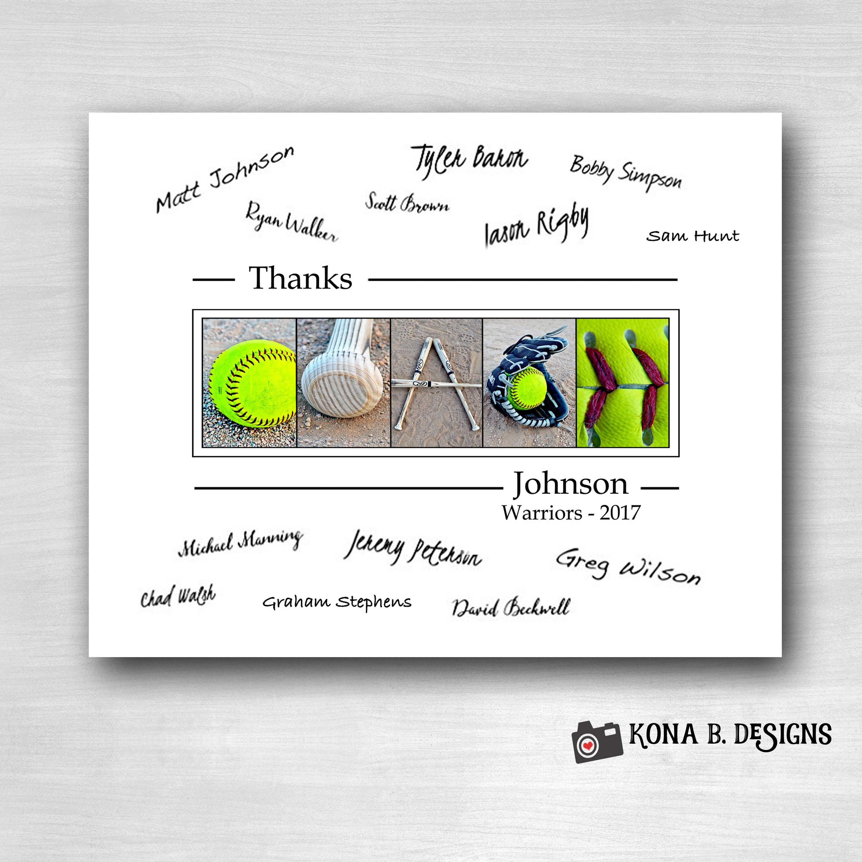 Softball Coach Gift Ideas Coaches Gifts Softball Gift Thank Etsy