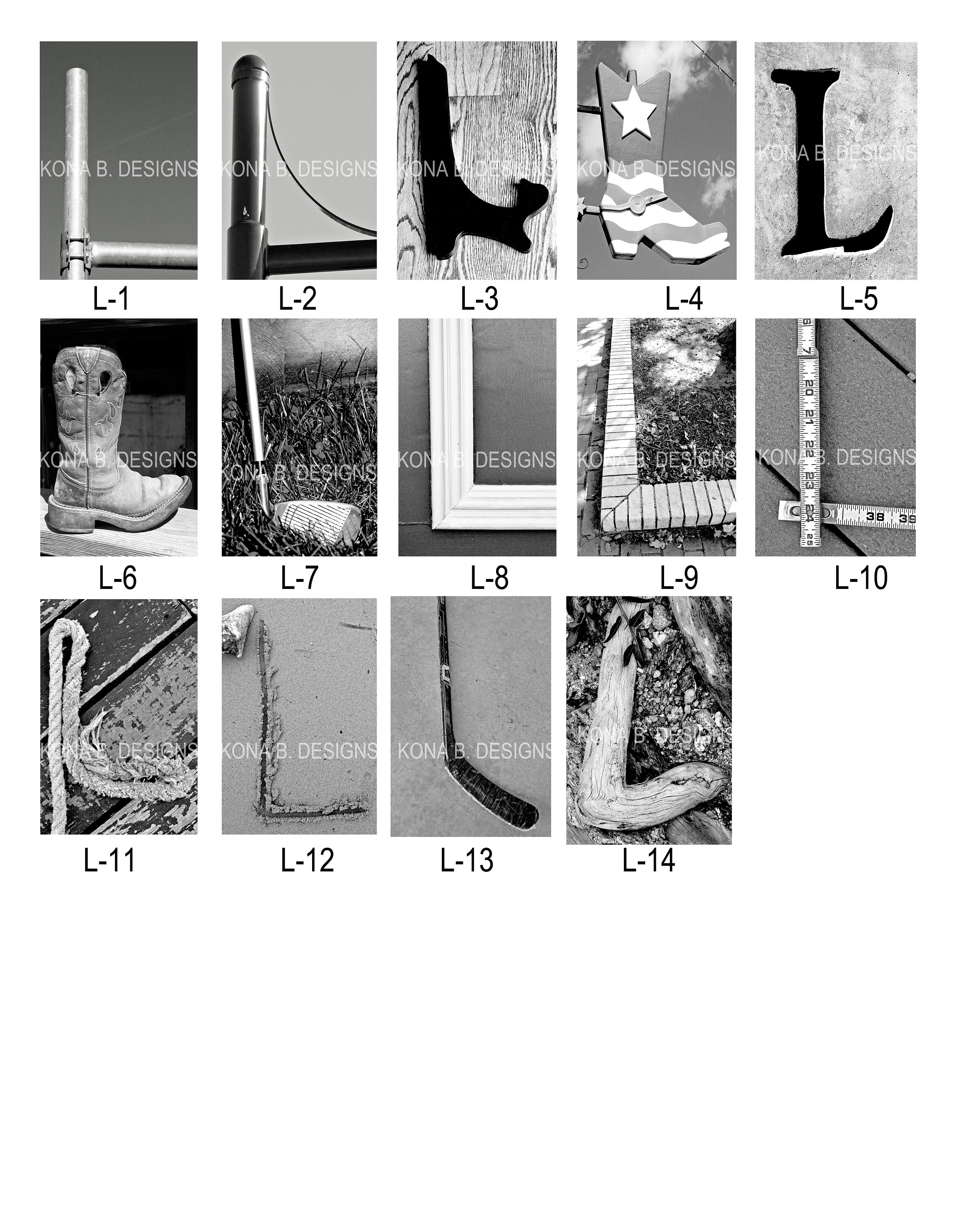 Letter L Alphabet Photography 4x6 Photo Letter Unframed Black 