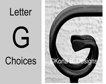 Letter G  -  Alphabet Photography  -  4x6 Photo Letter -  Unframed - Black and White or Sepia