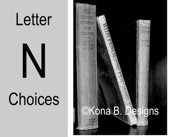 Letter N  -  Alphabet Photography  -  4x6 Photo Letter -  Unframed - Black and White or Sepia