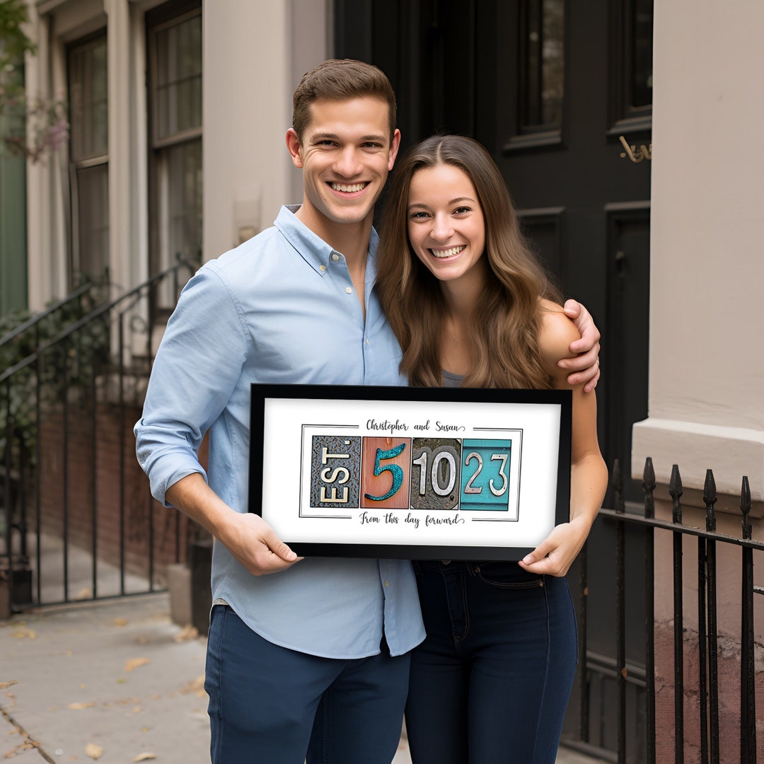 Unique Wedding Gift for Couple, Wedding Date Gift, Anniversary Gift ...