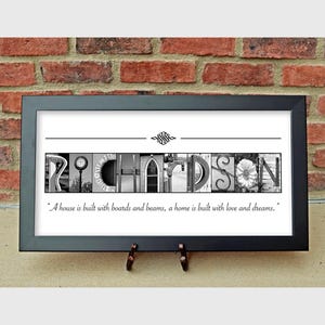 Personalized Alphabet Photography - Housewarming Gift - Personalized Wedding Gift - Family Name Sign - 10x20 Unframed