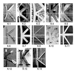 Letter K Alphabet Photography 4x6 Photo Letter Unframed Black and White or Sepia image 2