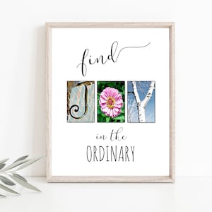 Quote about Joy - Find Joy UNFRAMED print - Inspirational Wall Art - Creative Letter Art -  8x10 Joy quote