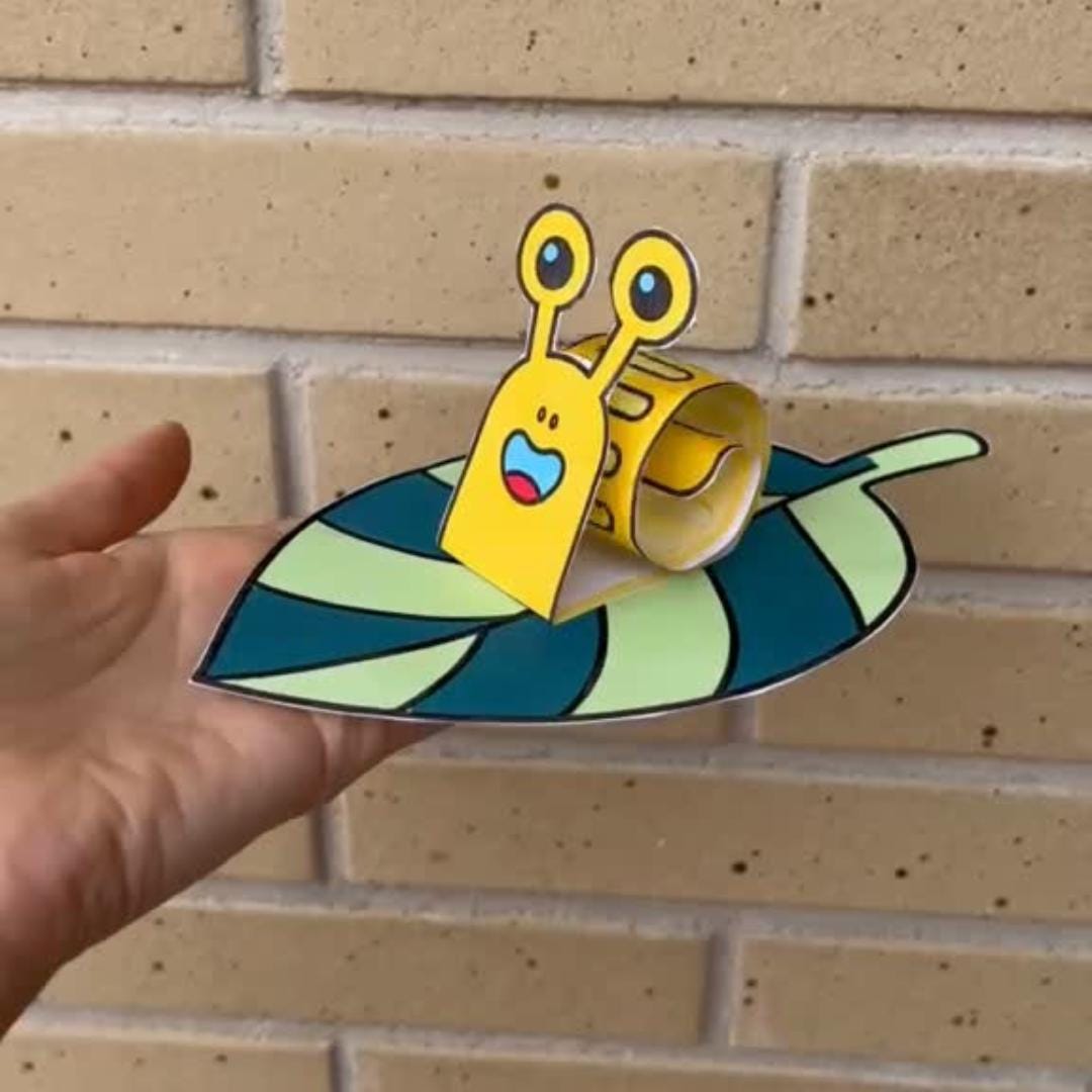 36 DIY Nature Crafts for Kids 24 Printable Snail Paper Craft Template for Kids Cute Spring Summer…