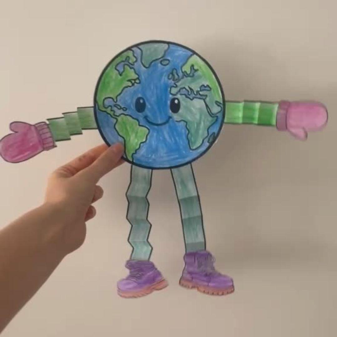 41 Easy Earth Day Crafts And Activities For Kids 5 Earth Day Craft Printable Earth Man Cut and Paste Activity Kids…