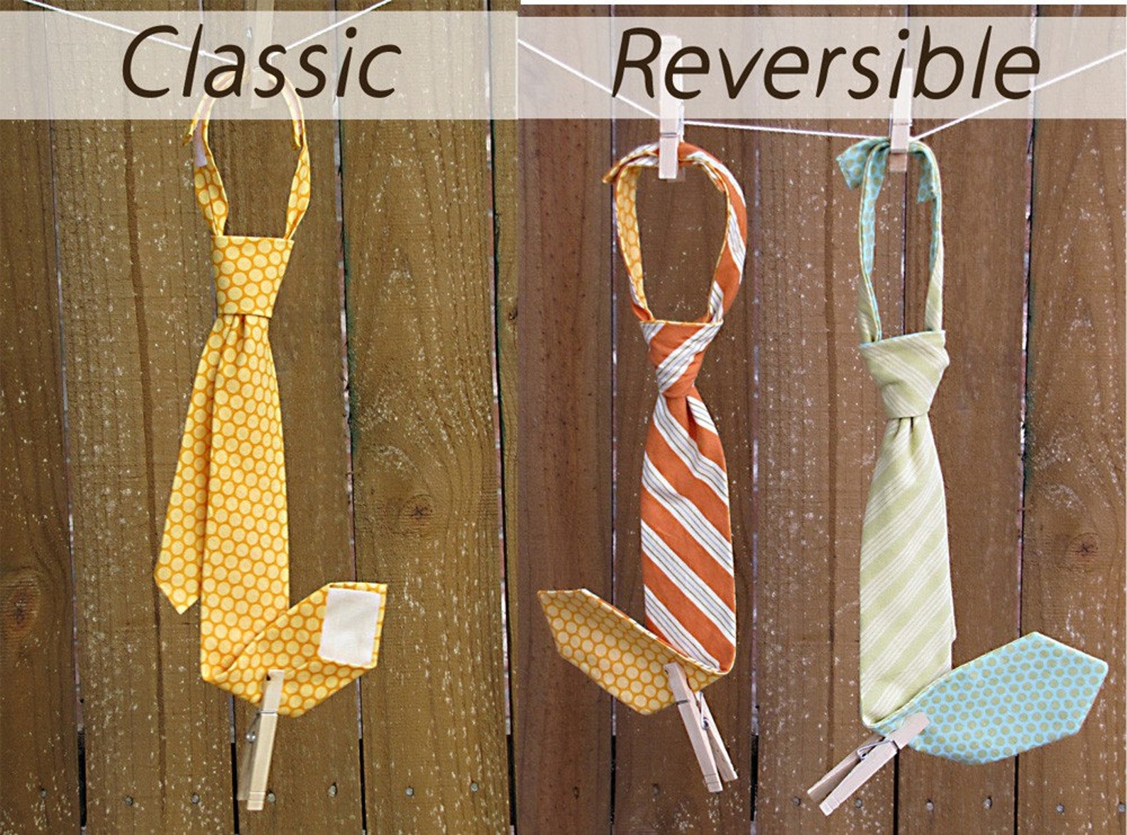 Boy's Tie Sewing Pattern Classic and Reversible Styles Etsy