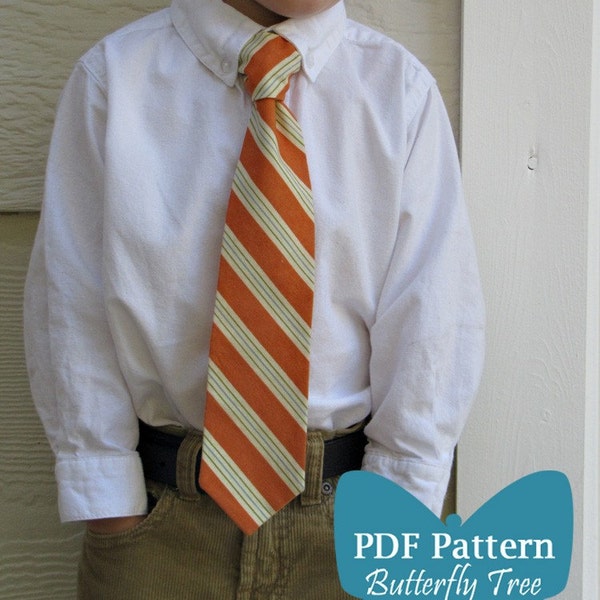 Boy's Tie Sewing Pattern - Classic and Reversible Styles - PDF