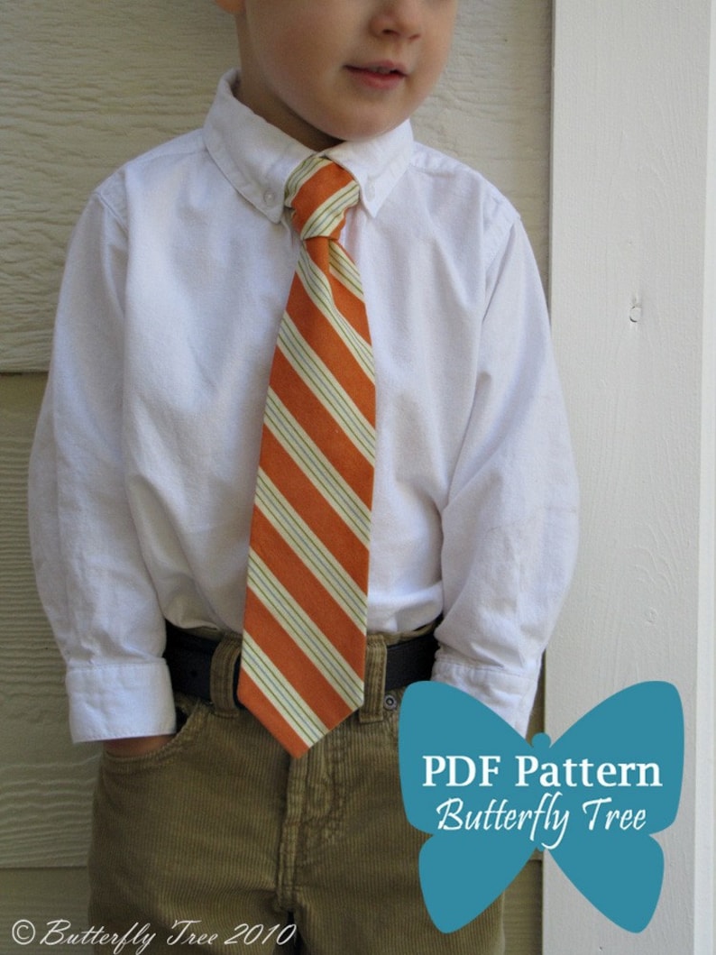 Boy's Tie Sewing Pattern Classic and Reversible Styles PDF image 1