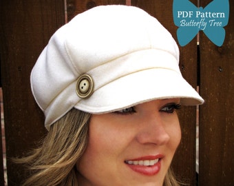 Newsboy Hat Sewing Pattern - Reversible Unisex Adult Sizes - PDF