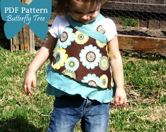 Butterfly Wrap Skirt Sewing Pattern - Wear as skirt, shirt or dress - PDF