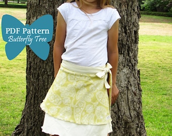 Butterfly Wrap Skirt Sewing Pattern - Wear as skirt, shirt or dress - PDF