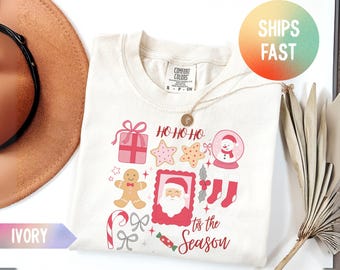 Tis The Season Sweatshirt: Retro Christmas Comfort Colors Shirt